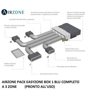 AIRZONE PACK EASYZONE BOX 1 BLU COMPLETO A 3 ZONE (PRONTO ALL'USO) 