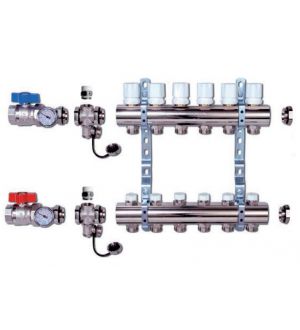 COLLETTORE PER RISCALDAMENTO A PAVIMENTO SERIE TOP A 13 USCITE 1" 1/4