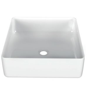 Lavabo Quadrato d'appoggio in Ceramica Ponsi Musa senza Troppo Pieno