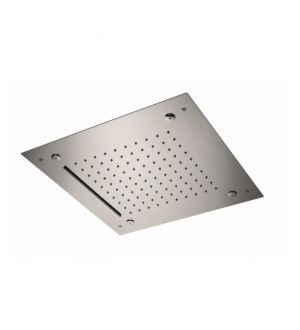 Soffione a soffitto Quadro 50x50 cm Ponsi, effetto Pioggia + Cascata + Nebulizzazione