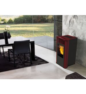 Stufa a Pellet Italiana Camini Ten Plus 12 kW Bordeaux