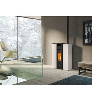 STUFA A PELLET STAGNA EK63 CELL80+ ACCAIO BIANCO